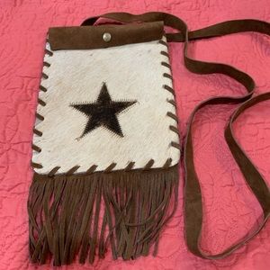 Suede and Cowhide Crossbody